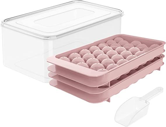 Round Ice Cube Tray, Ice Cube Tray for Freezer with Container, 3cm Mini Ice Cube Tray Ball Shape ... | Amazon (US)