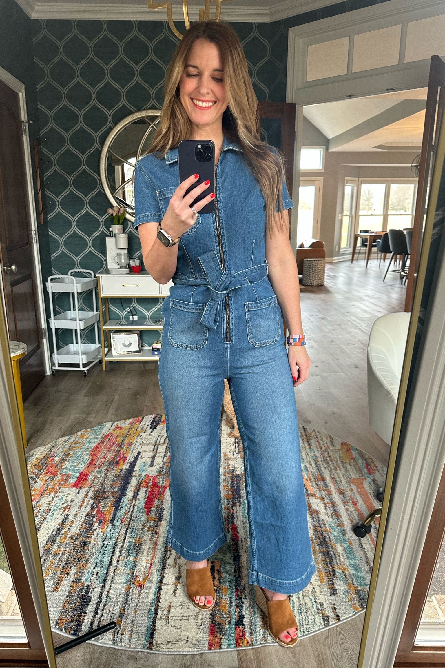 New jumpsuit from Gap! 40% off.. score! Loving these slides too. 

#LTKSeasonal #LTKFindsUnder100 #LTKFindsUnder50