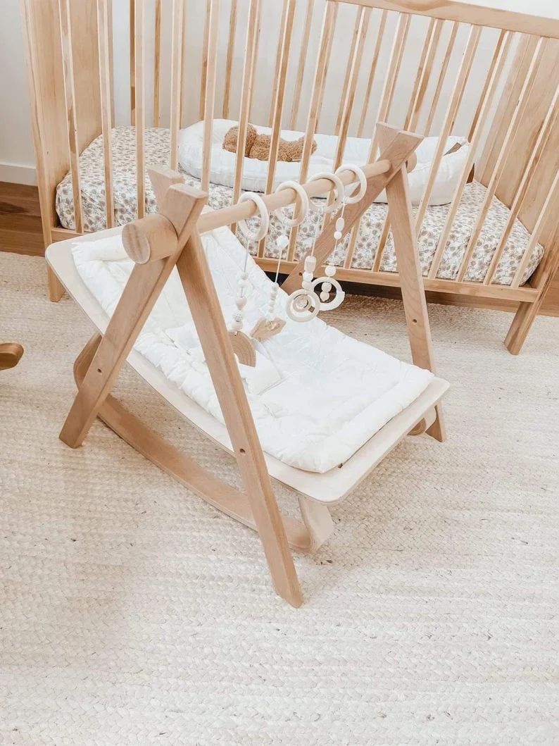 Handmade Natural Wood Baby Gym, Wooden Play Gym for Wooden Baby Rockers, for Wooden Baby Bouncers | Etsy (US)