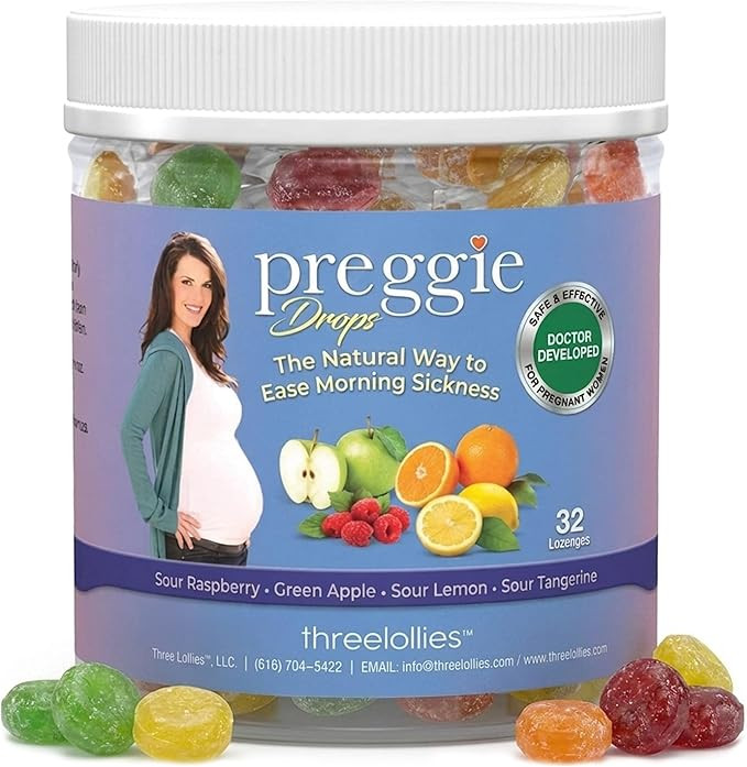 Preggie Drops Pregnancy Nausea Lozenges with Essential Oils & Fruit Extracts, Morning Queasiness ... | Amazon (US)