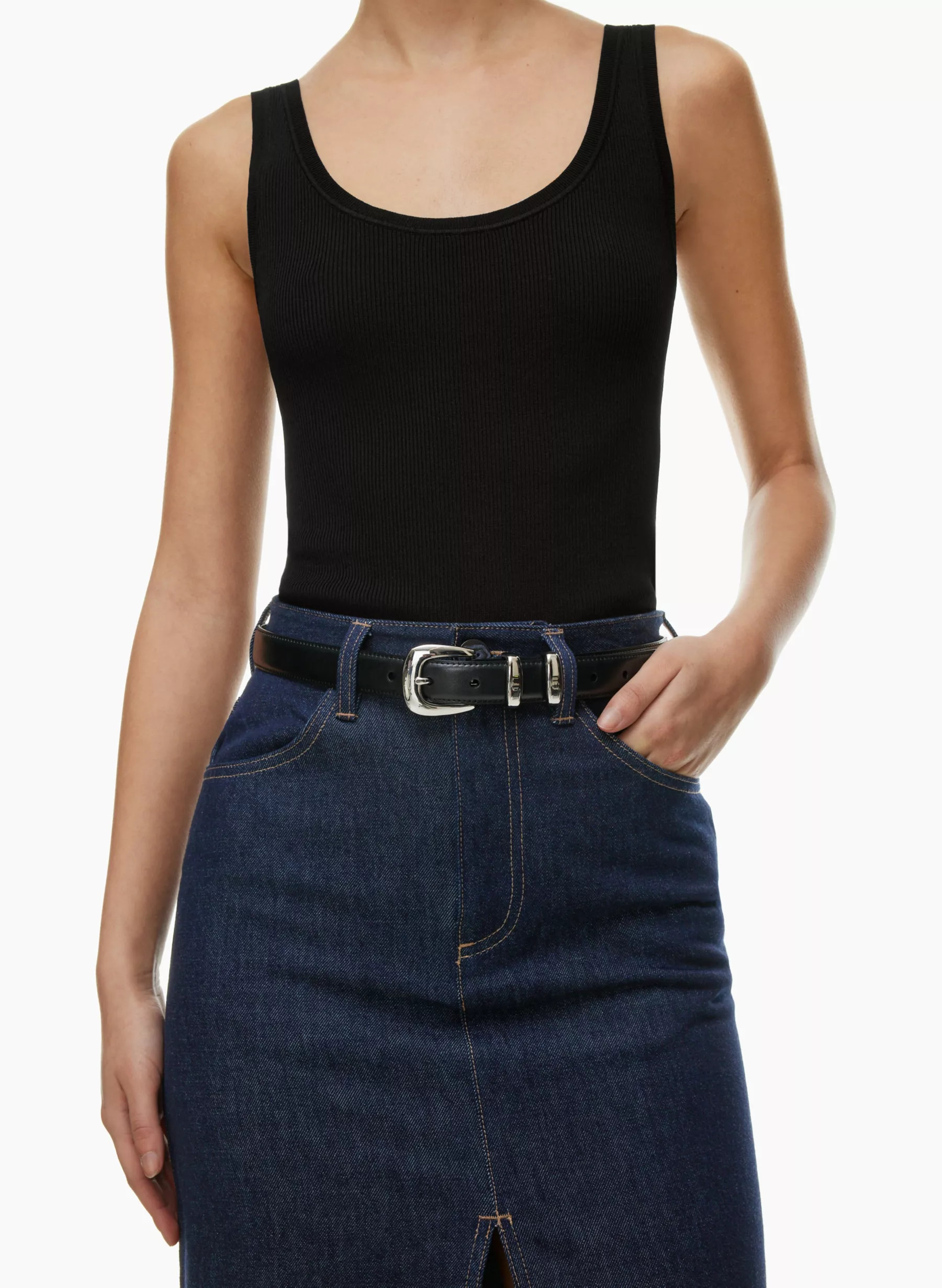 LEGENDARY SOLID BRASS LEATHER BELT | Aritzia