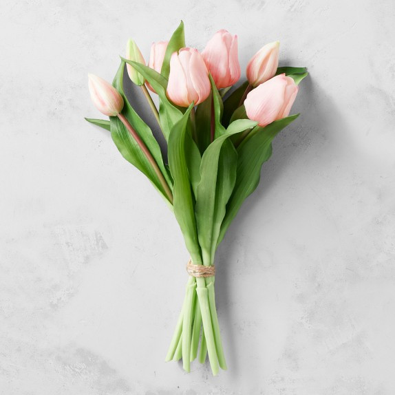 Real Touch Faux Pink Tulip Bouquet | Williams-Sonoma