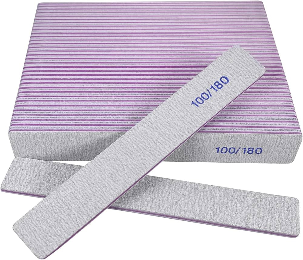 Nail Files (24 Pack), 100/180 Grit Emery Boards Nail File for Natural Nails and Acrylic Nails, Do... | Amazon (US)