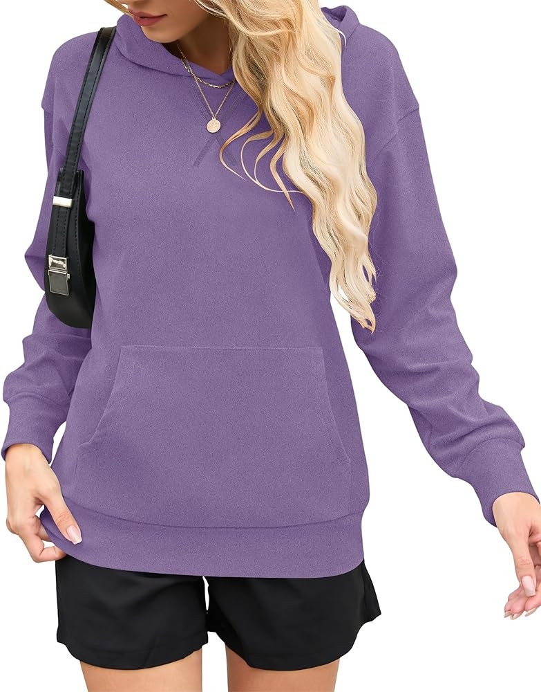 AUSELILY Women's Crewneck Hoodies Oversized Sweatshirt Long Sleeve Pullover Sweatshirts with Pock... | Amazon (US)