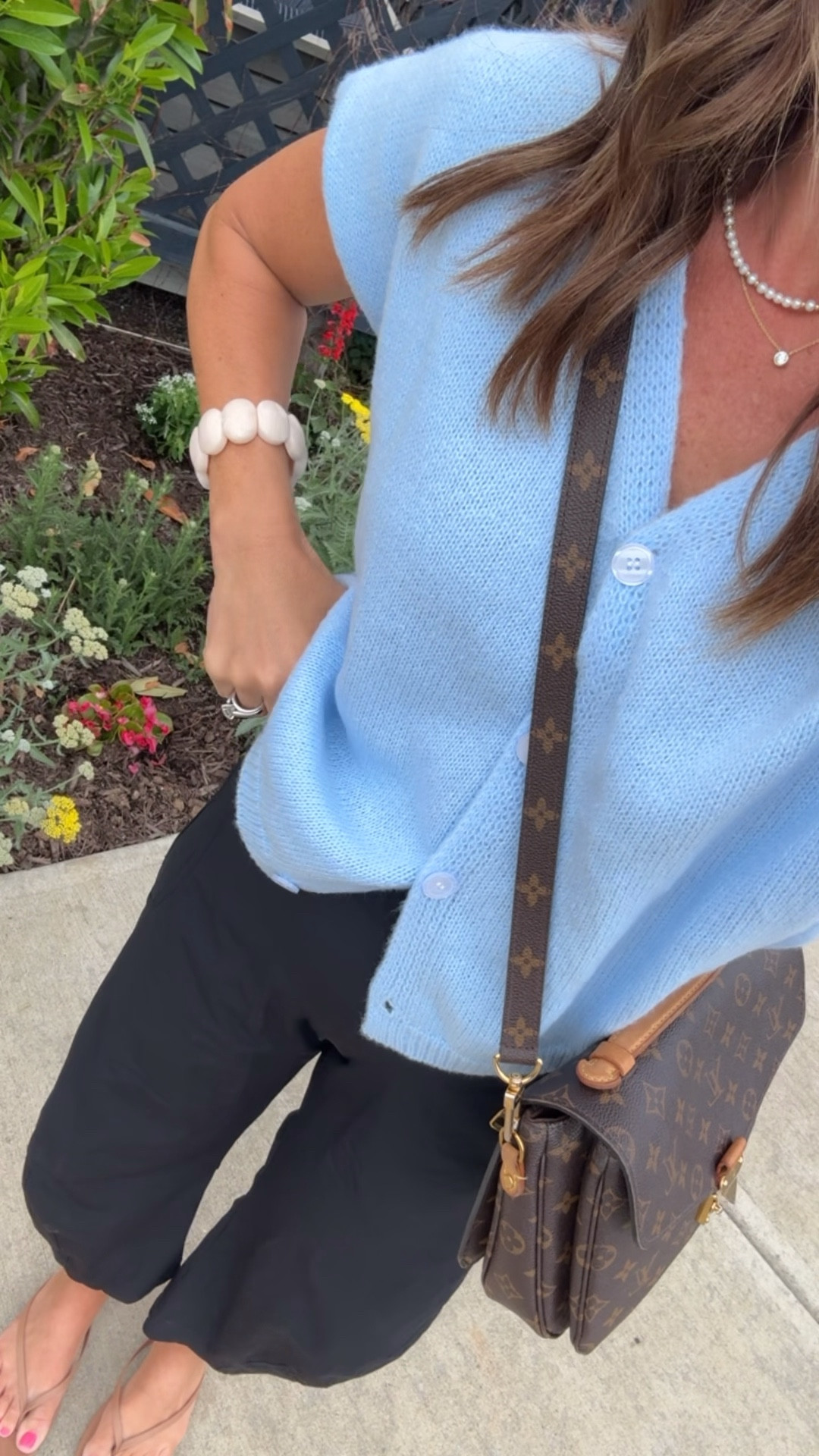 Travel outfit home. 
Pants size 2 petite. On sale! 
XS sweater 

#LTKootd #LTKmomlife #LTKOver40