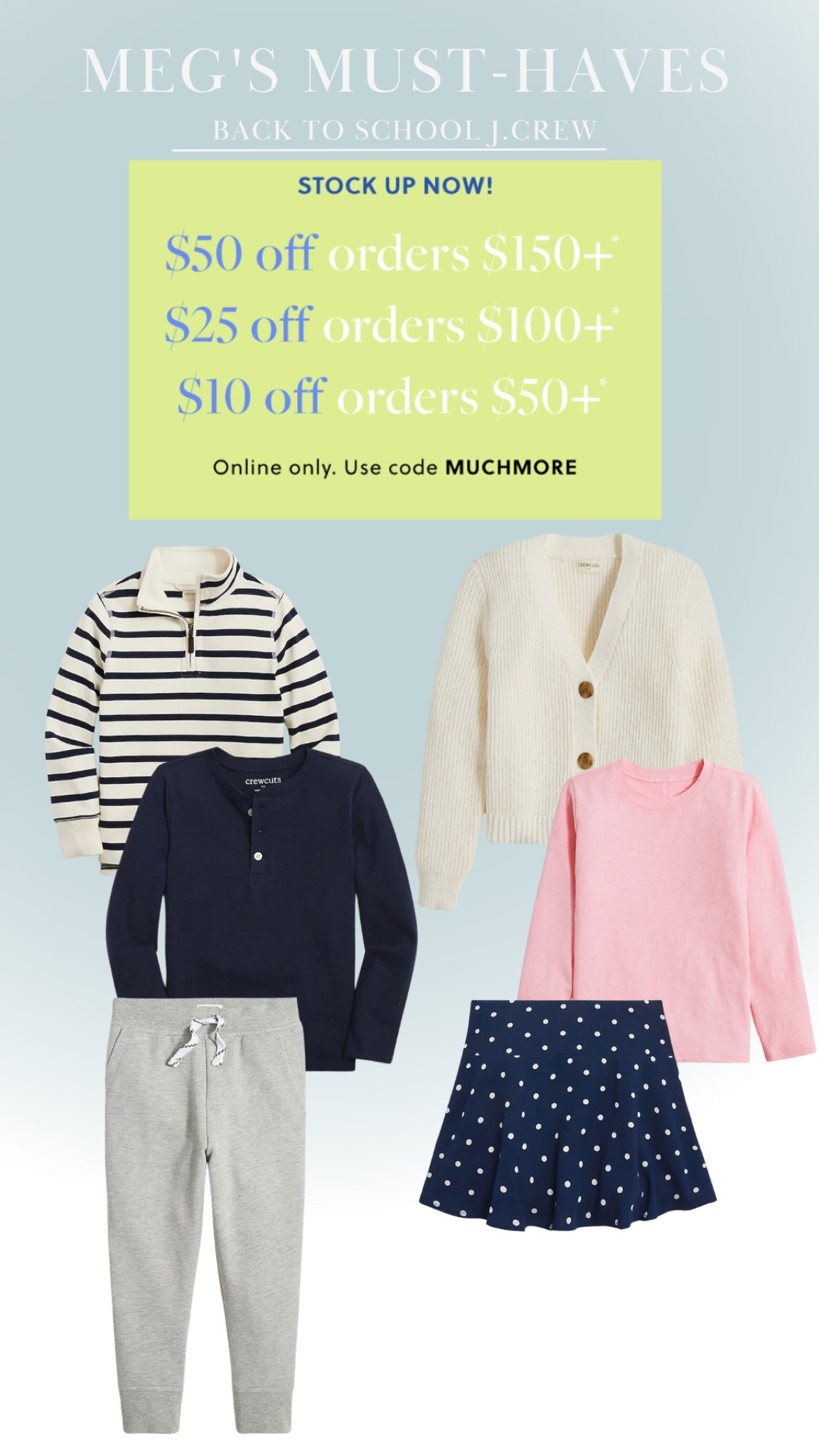 Shop and save at J.Crew Factory, perfect time to stock up for back to school. 

#LTKBacktoSchool #LTKSale #LTKkids