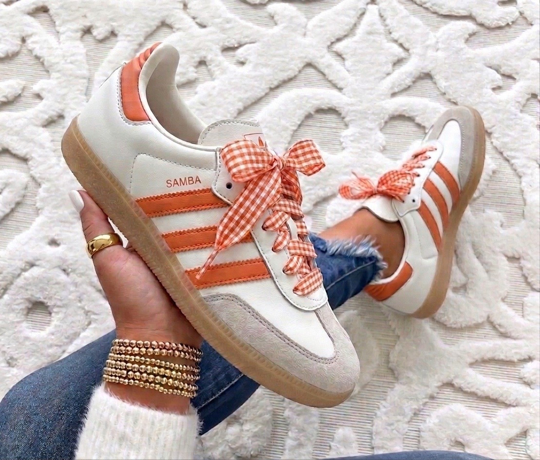 Adidas orange samba sneakers run true to size. I bought the laces for $10