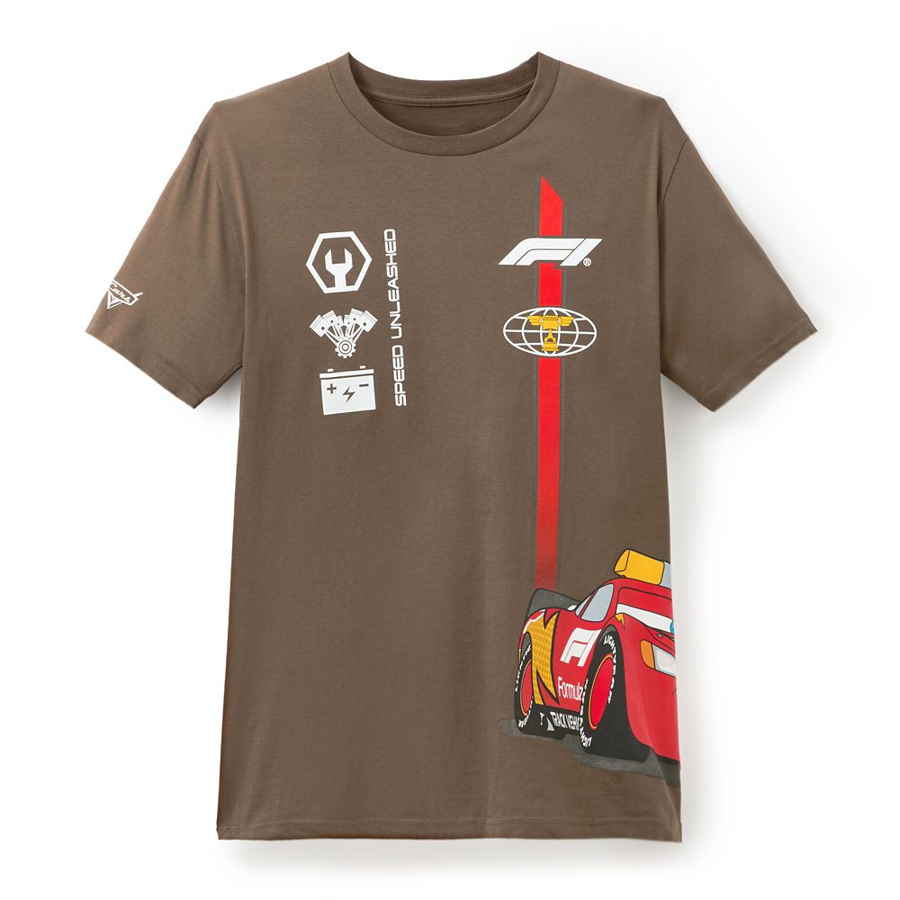 Disney and Pixar's Cars with Formula 1\u00ae Lightning McQueen T-Shirt for Adults | Disney Store