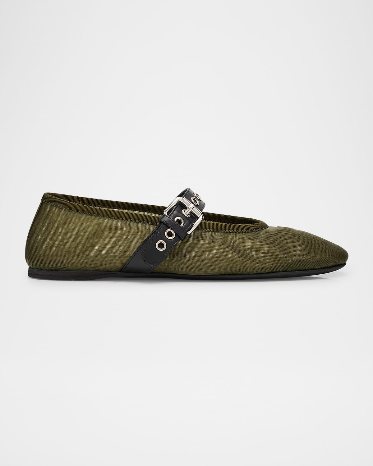 Mesh Buckle Mary-Jane Ballerina Flats | Neiman Marcus