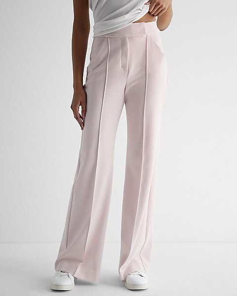 Super High Waisted Pintuck Flare Trouser Pant | Express