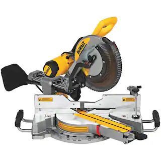 DEWALT 15 Amp Corded 12 in. Double Bevel Sliding Compound Miter Saw, Blade Wrench and Material Cl... | The Home Depot
