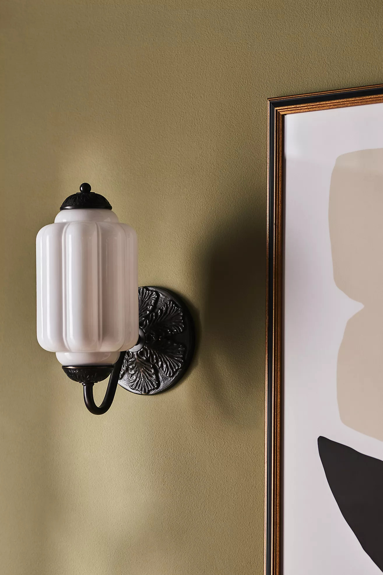The Eloise Scallop Milk Glass Sconce Wall Light | Anthropologie (US)