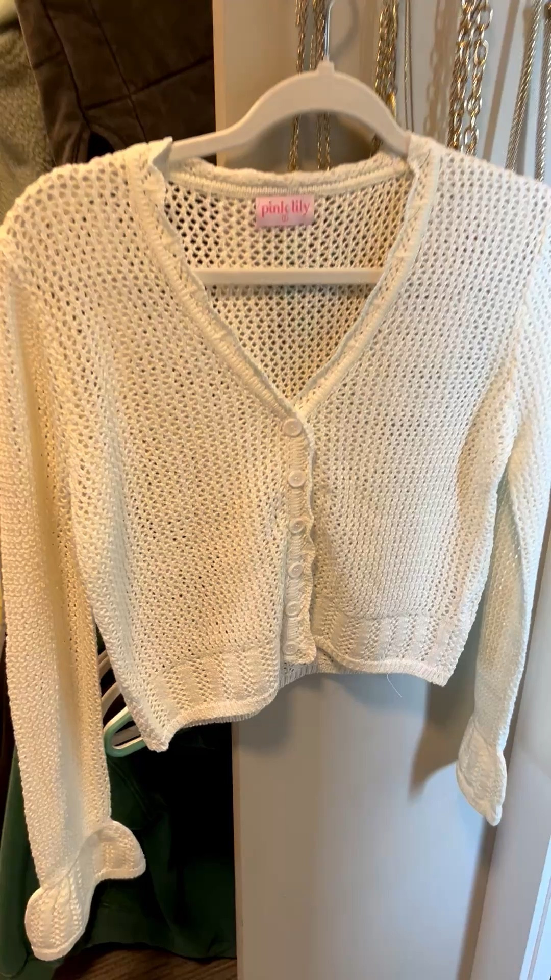 The cutest button up crop top sweater. 

#sweater #cream #top

#LTKootd #LTKOver40 #LTKgrwm