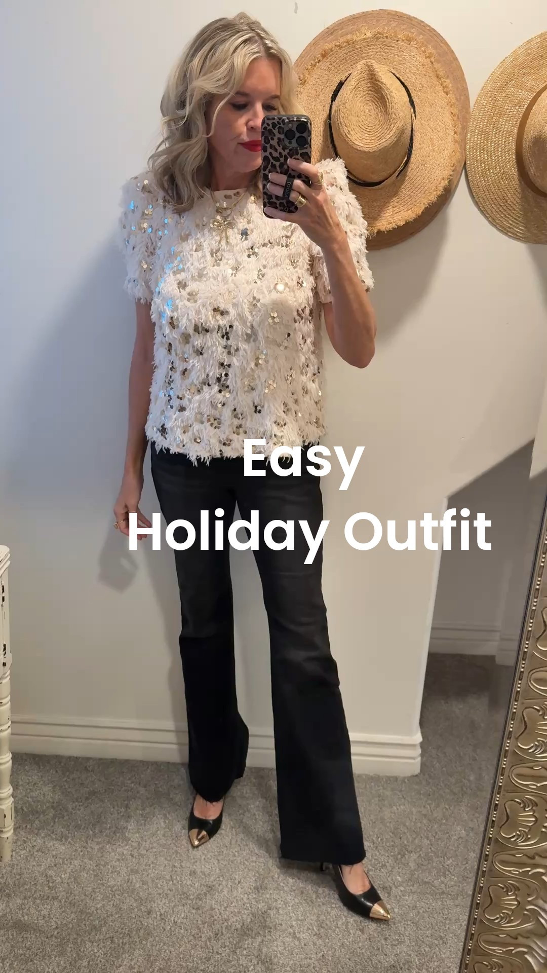 Easy And chic Holiday outfit

Affordable comfortable and chic
These are pieces you’ll wear all season long 

Eyelash sequin sweater (selling fast) in a small 

Risen black frayed bell hem jeans  wearing a 27 
I am tall and the length is great
On sale 

Allie Bess necklace save 20% with code DARCY20

Earrings an Amazon find on sale 

Sam Edelman gold cap toe pumps 



#LTKHoliday #LTKSaleAlert #LTKFindsUnder100