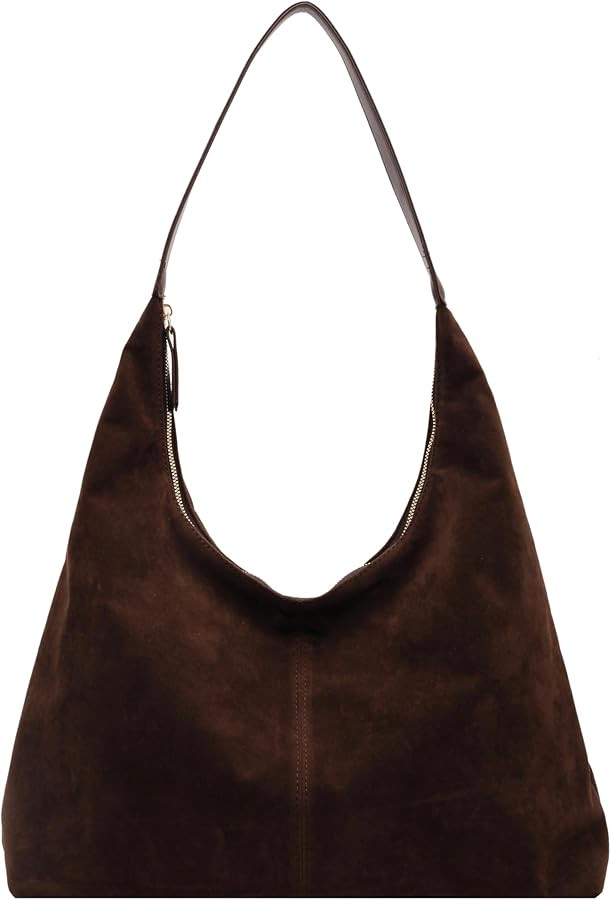 VOSTEVAS Womens Suede Tote Bag Suede Crescent Shoulder Bag Brown Suede Hobo Bag Travel College Wo... | Amazon (CA)