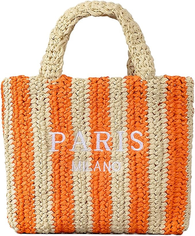 Straw Beach Bag for Women Summer Woven Tote Bag Packable Straw Purses and Handbags for Vacation H... | Amazon (US)