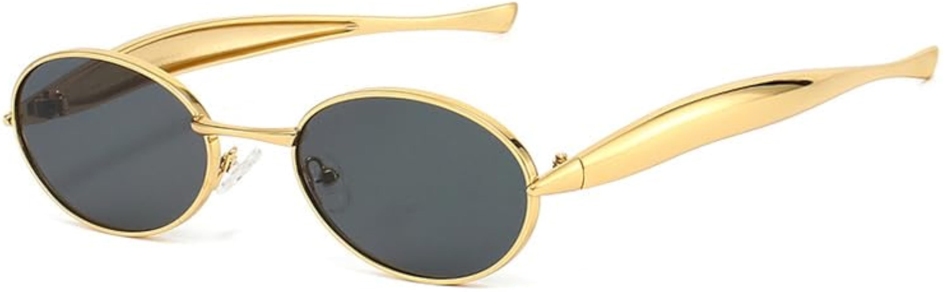 J&L Glasses Retro Oval Sunglasses for Women Men Trendy Gold Metal Frame Shades Sun Glasses | Amazon (UK)