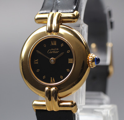 Vintage [Exc+5] Cartier Must Colisee Vermeil 590002 Black Women's Quartz Watch  | eBay Australia | eBay AU