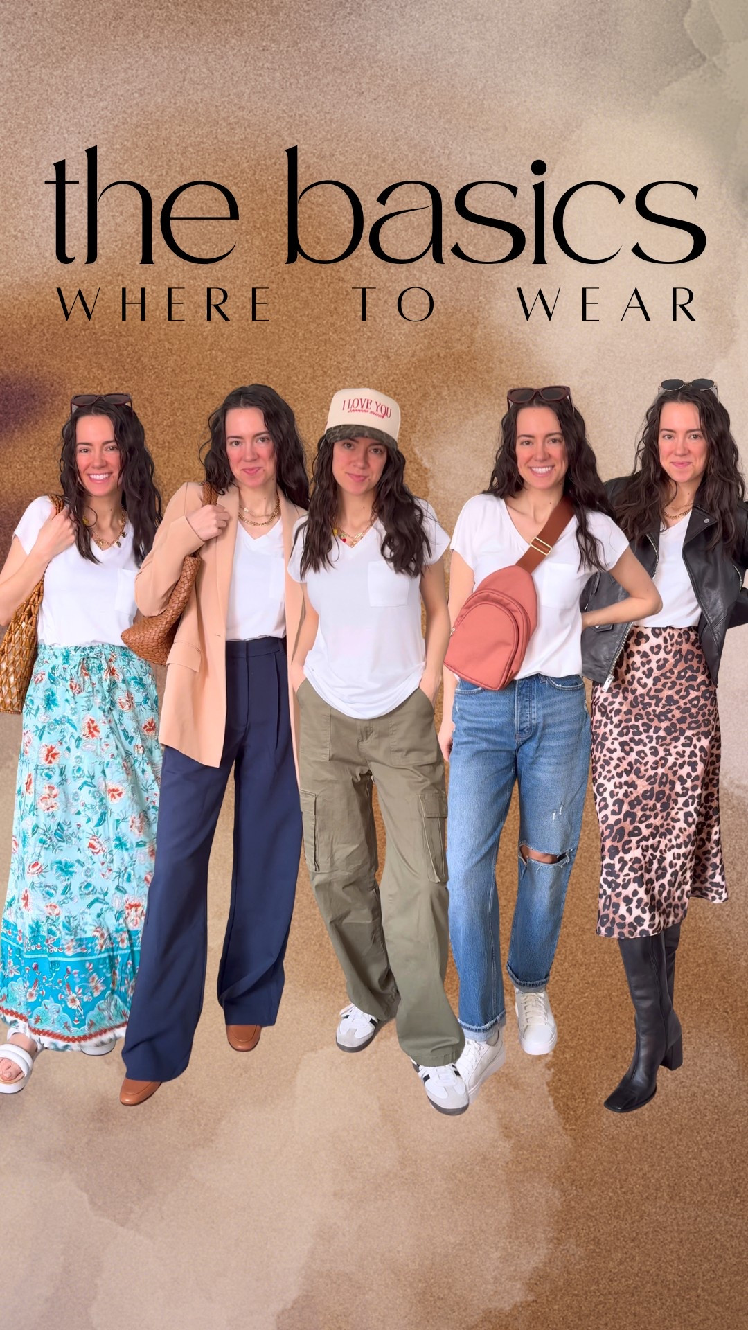 If there’s one piece every closet needs—it’s a high-quality white V-neck tee and this one from @sampeelofficial won’t break the bank! 

It’s the kind of basic that’s anything but boring. When the fit is right and the fabric is soft, it becomes the foundation of effortless style.

Here are 5 ways I styled this go-to piece:

	1.	Easter brunch - printed maxi skirt + platform sandals
	2.	Window shopping - cargo pants + trucker hat
	3.	Matcha run - straight leg denim + crossbody bag
	4.	Meeting with the boss - navy trousers + a camel blazer
	5.	Date night with the husband - satin skirt + leather boots

Let me know your favorite look—and if you’re team full tuck, front tuck, or leave it loose! ⬇️

.
.
.
#ClosetEssentials #HowToStyleABasicTee #PetiteStyleInspo #WardrobeStaples #EverydayOutfitIdeas #CapsuleWardrobePieces 

#LTKFindsUnder50 #LTKStyleTip #LTKPetite