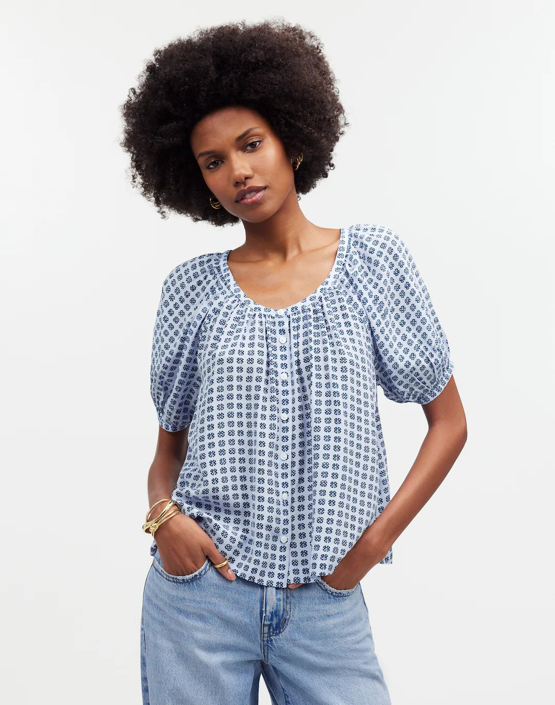Puff-Sleeve A-Line Top | Madewell