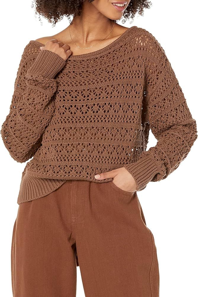 The Drop Women's Daba Crochet Long-Sleeve Slouchy Pullover | Amazon (US)