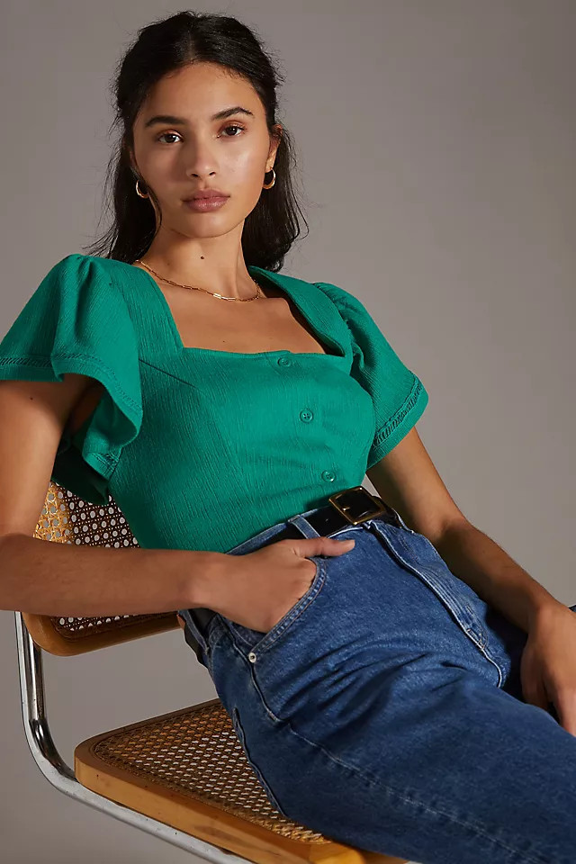 Dolan Left Coast Structured Flutter Top | Anthropologie (US)