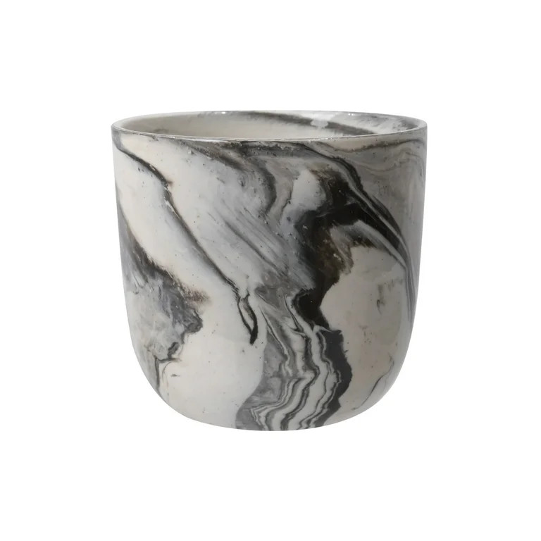 Mainstays Paxton 6.3" x 6.3" x 5.7" Round Black Ceramic Planter | Walmart (US)