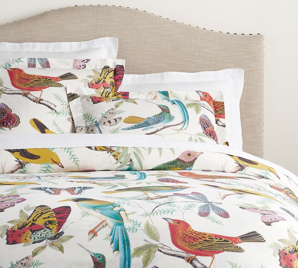 Fauna Bird Percale Duvet Cover | Pottery Barn (US)
