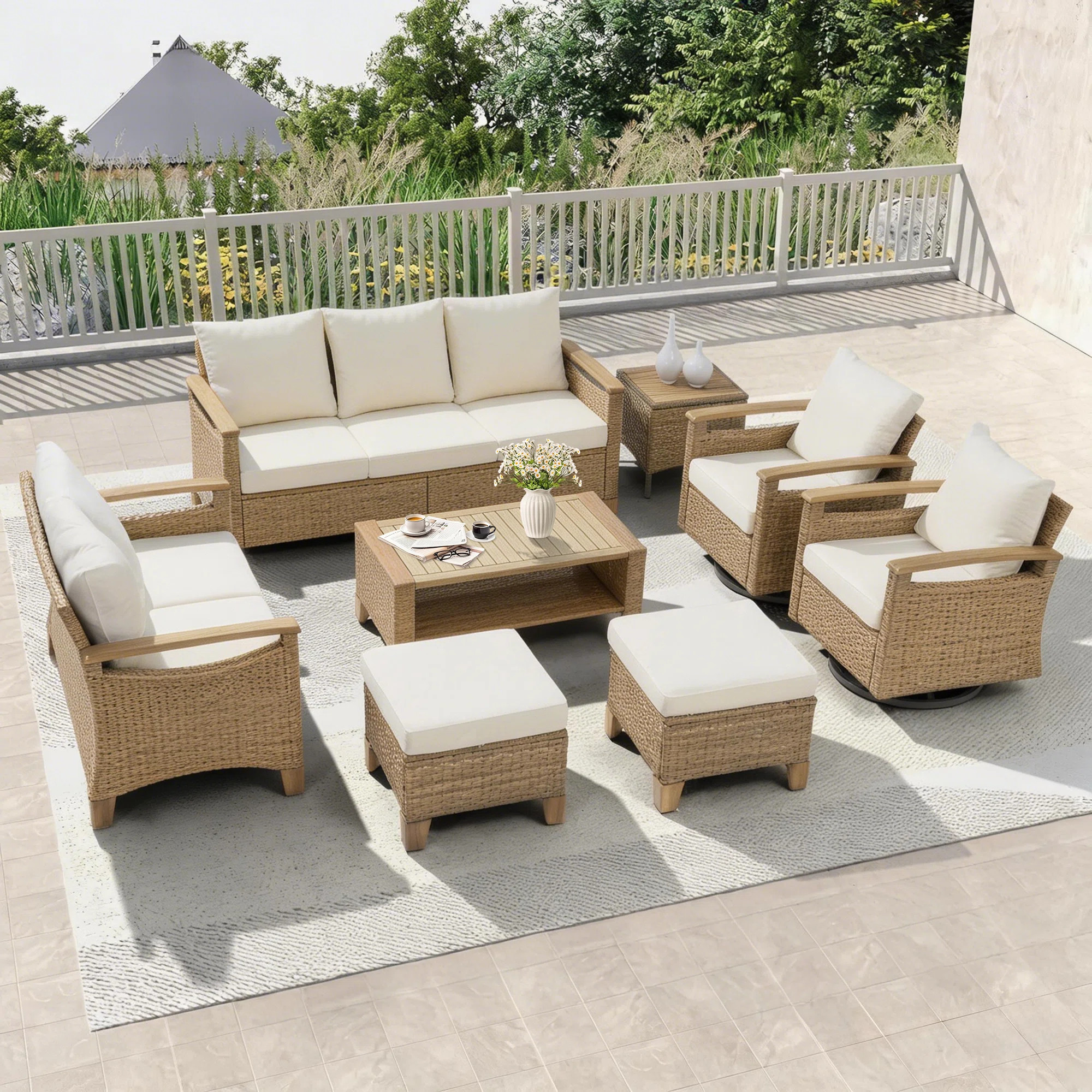 8- Person Outdoor Seating Group With Cushions | Wayfair North America