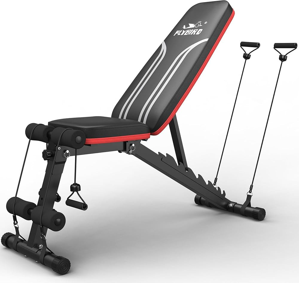 FLYBIRD Adjustable Weight Bench Workout Bench for Home Gym, 15 Degree Decline Sit-Up, Sturdy Dura... | Amazon (US)