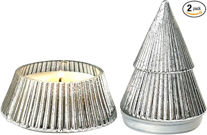 Vanilla Scented Candle Mercury Glass Tree Soy Wax Aromatherapy Candle for Holiday Spring Home Tab... | Amazon (US)