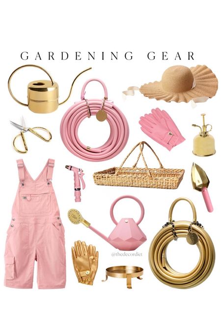 Stylish gardening gear, gold garden tools, pink gardening accessories, Mother’s Day gift ideas, harvest basket target find Amazon home outdoor backyard patio scalloped hat pink gathering overalls gold watering can gold shears pink gloves farmhouse glam summer garden threshold studio McGee hearth and hand magnlia 

#LTKsalealert #LTKunder50 #LTKhome
