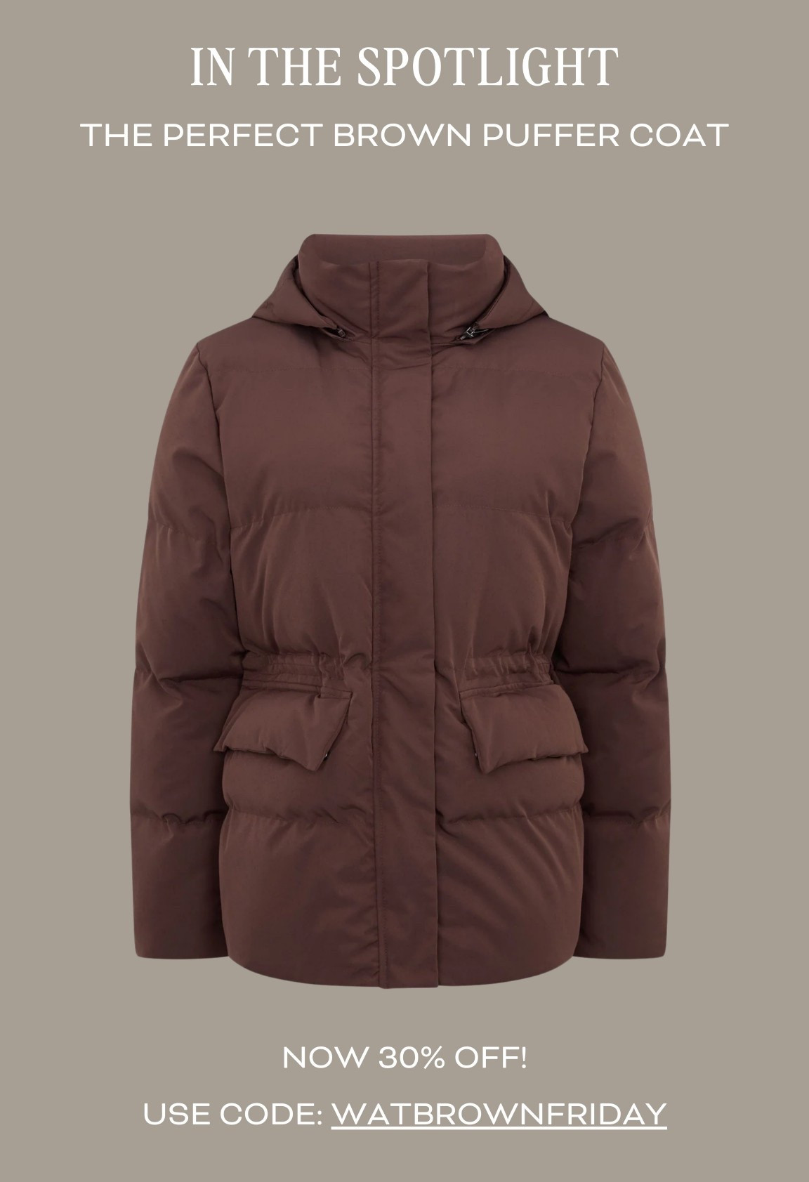 The perfect mid length puffer coat 🧸 30% off with code ‘WATBROWNFRIDAY’ 

#LTKCyberWeek #LTKuk #LTKwinter