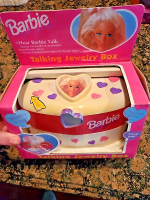 RARE Barbie For Girls Talking Jewelry Box Heart Shaped 1995 Vintage Mattel Works  | eBay | eBay US