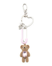 Paperclip Heart Felted Bear Key Fob Charm | TJ Maxx