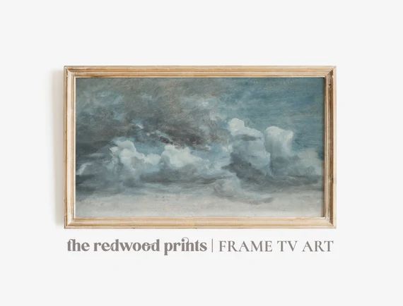 Samsung Frame TV Art Vintage Clouds Painting Antique - Etsy | Etsy (US)