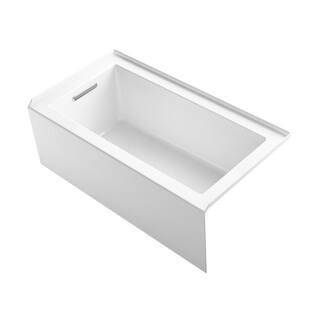 KOHLER Underscore 60 in. Left-Hand Drain Rectangular Alcove Bathtub in White 1957-LA-0 | The Home Depot