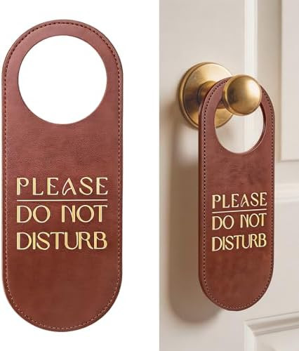 PU Leather Do Not Disturb Door Hanger Sign, Please Do Not Disturb Door Knob Privacy Signs, for Ho... | Amazon (UK)