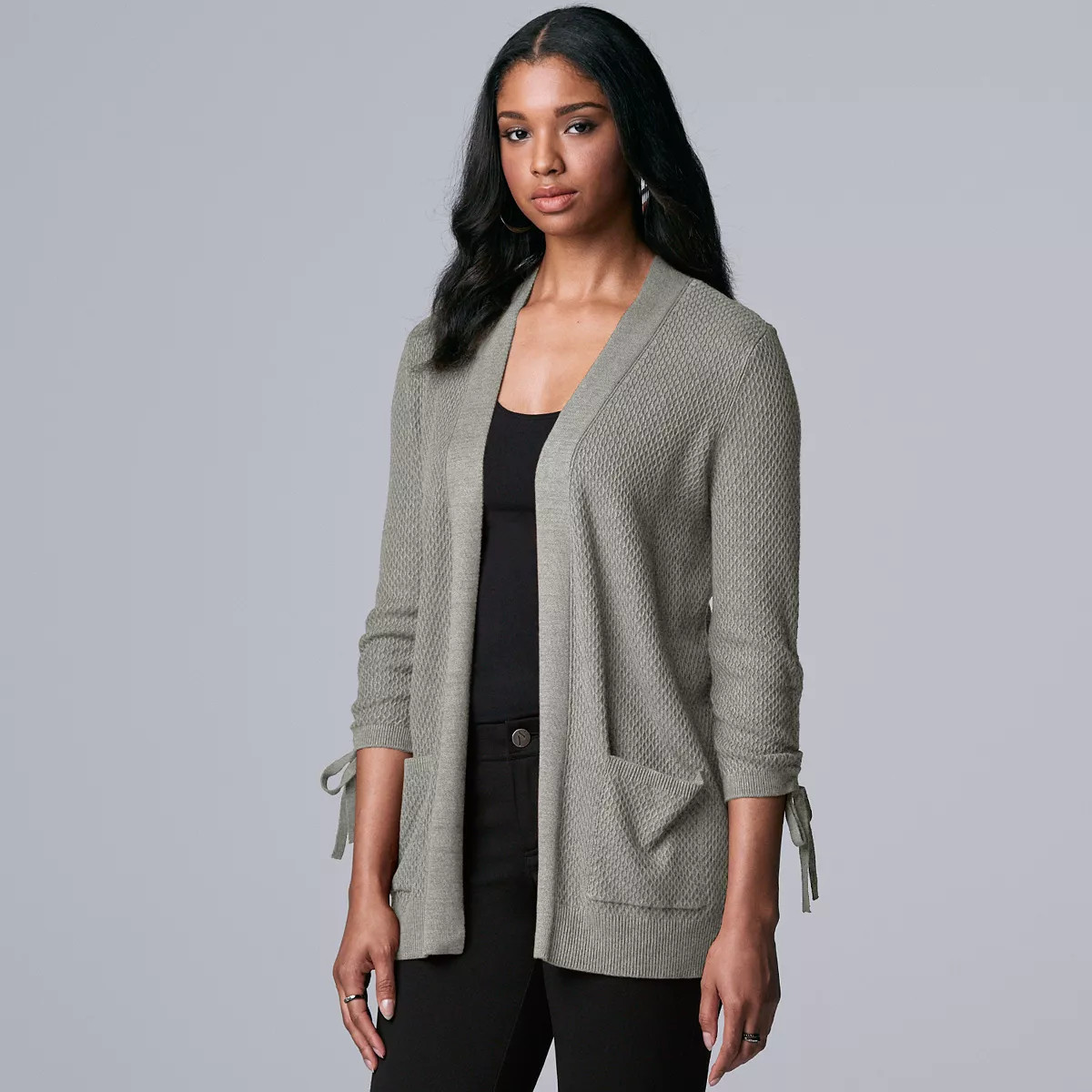 Women's Simply Vera Vera Wang Adjustable-Cuff Cardigan | Kohl's