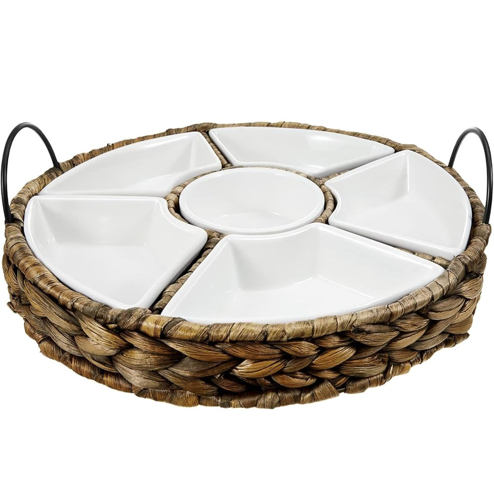 Ceramic Divided Serving Dishes Appetizer Serving Tray and Platters Set Snack Tray 6 Removable Sna... | Amazon (CA)