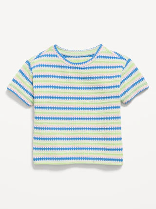 Short-Sleeve Striped Knit Top for Toddler Girls | Old Navy (US)