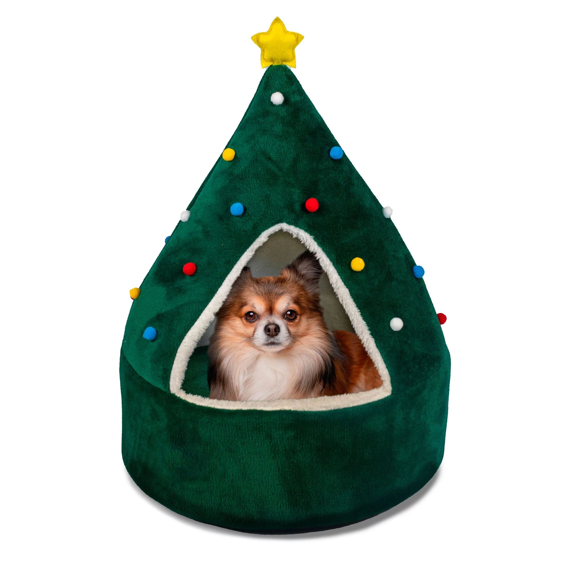 Vibrant Life Hideaway Pet Bed, Christmas Tree - Walmart.com | Walmart (US)