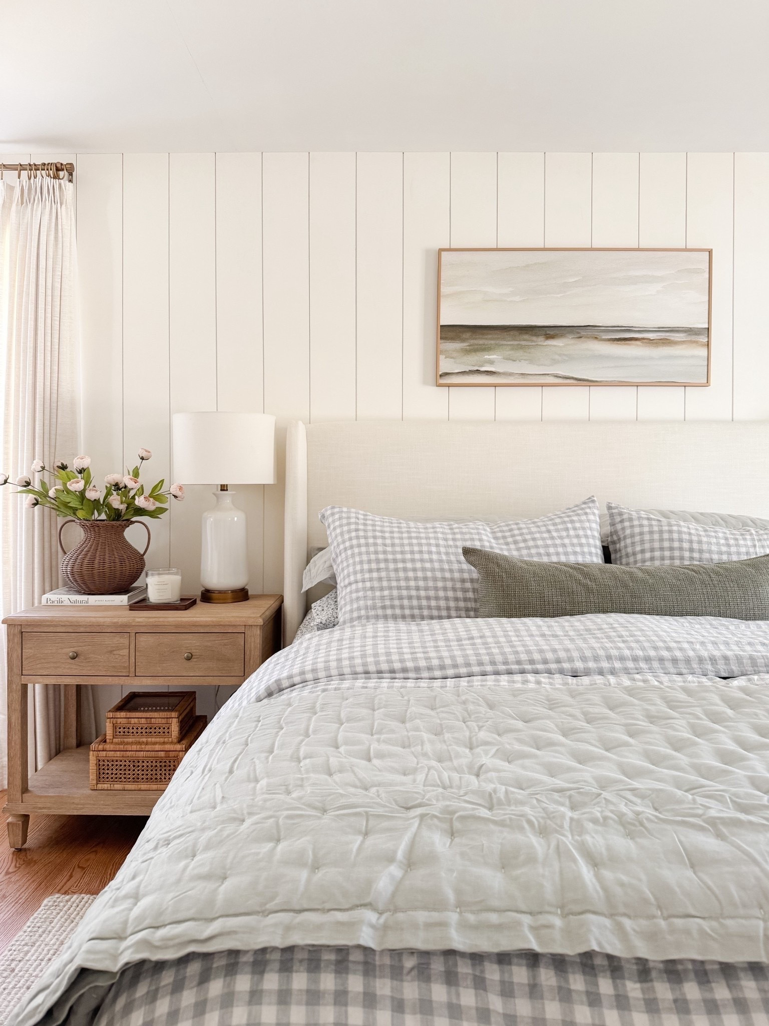 A cozy and welcoming coastal  bedroom 🤍 This bedding has the prettiest checkered pattern—and it’s such a great price point! It comes in several color options and washes well.

#LTKHome