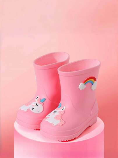 TEEOEC 2024 Upgraded Fashion Waterproof Children Rain Boots, Anti-Slip Warm Cartoon Rainboots For... | SHEIN