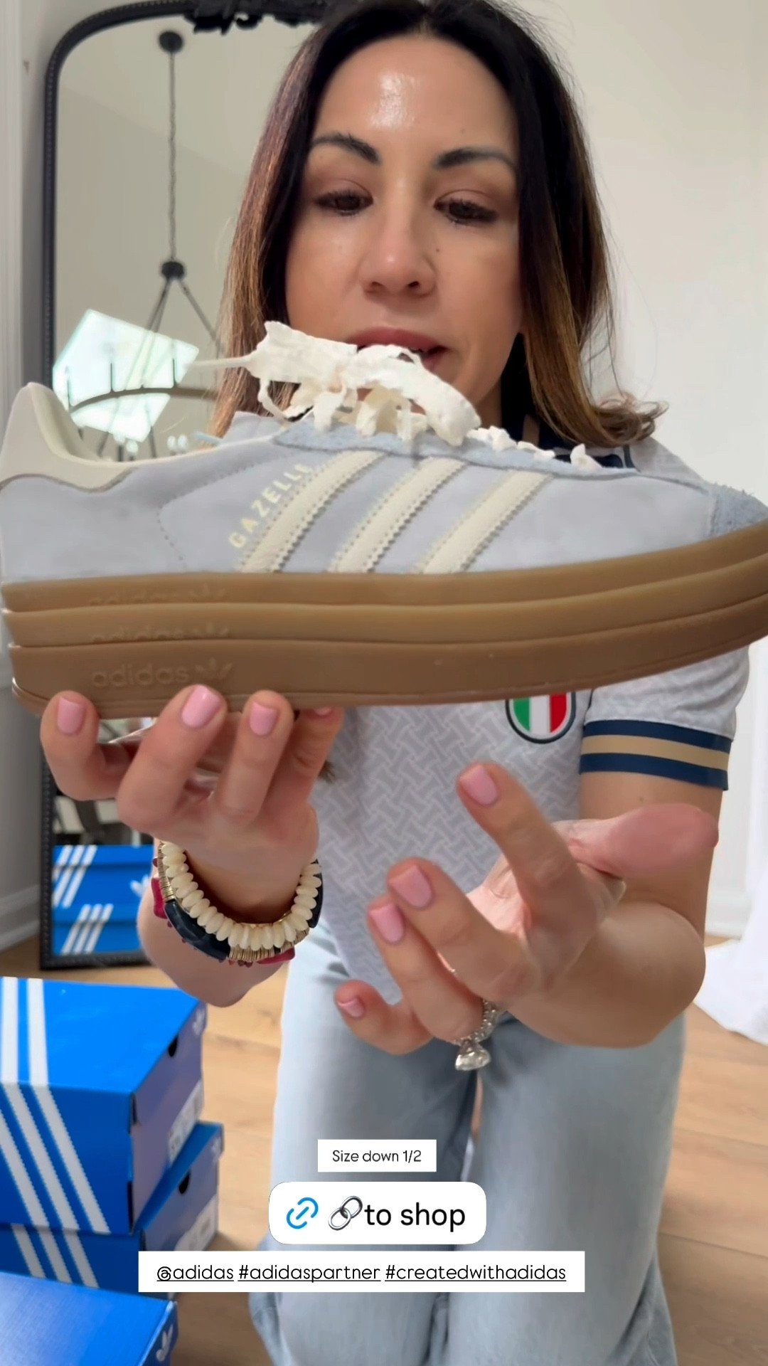 @adidas #adidaspartner #createdwithadidas Adidas platform sneakers size down half

#LTKOver40