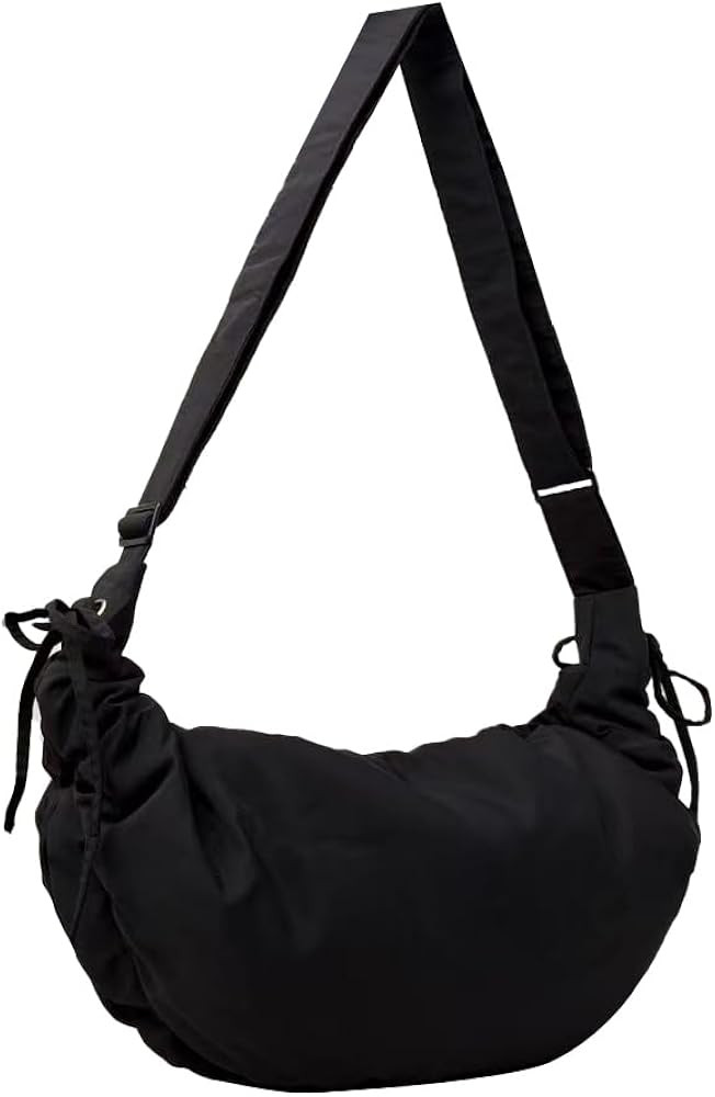 Puffer Tote Bag for Women Lightweight Cotton Adjustable Strap and Zip Pocket Moon Shape Crossbody... | Amazon (US)