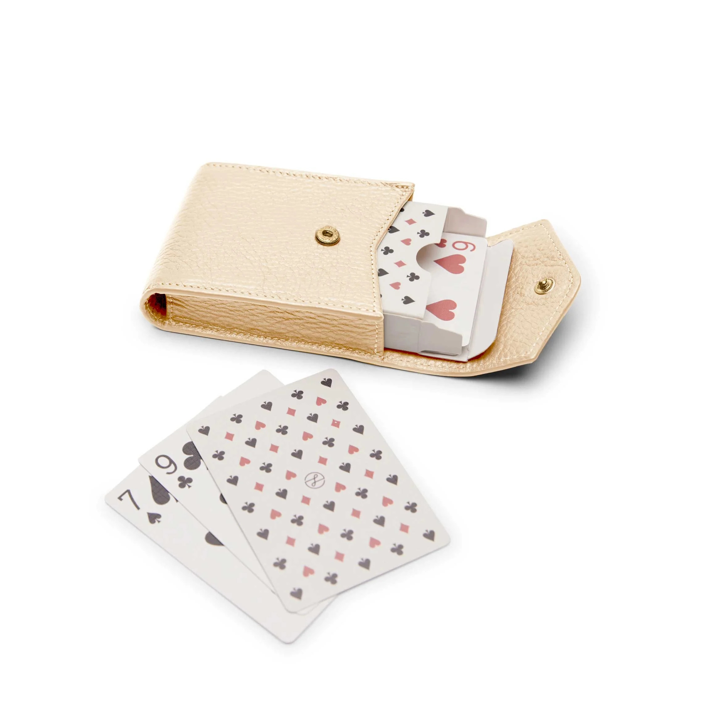 Portable Single Playing Card Case Sand | Leatherology