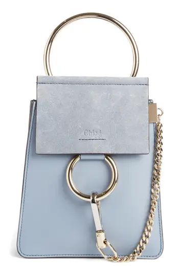 Chloe Faye Small Suede & Leather Bracelet Bag - Blue | Nordstrom