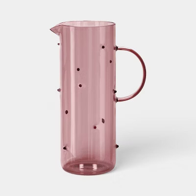 64.3 fl oz Glass Pitcher Pink with Red Dots - Threshold™ | Target