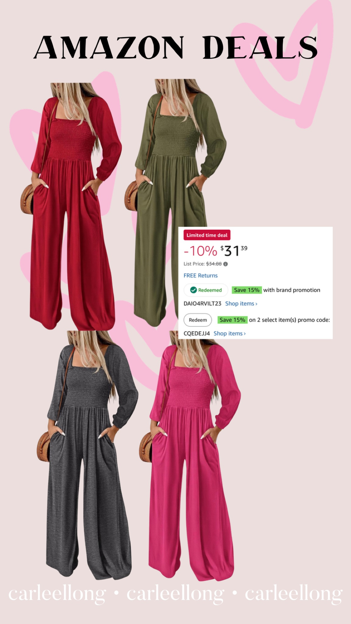 jumpsuits on Amazon! Perfect for Valentine’s Day! 

#LTKSaleAlert #LTKStyleTip #LTKFindsUnder50